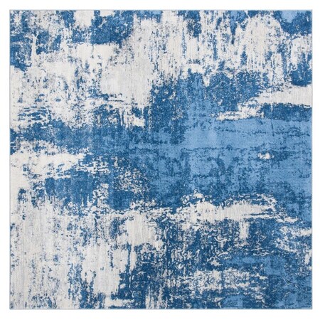 Safavieh 3 x 3 ft. Jasper 100 Power Loomed Square Area Rug Blue & Ivory JSP101M-3SQ